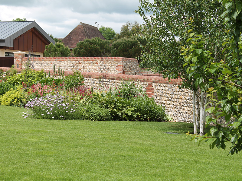Flint garden wall